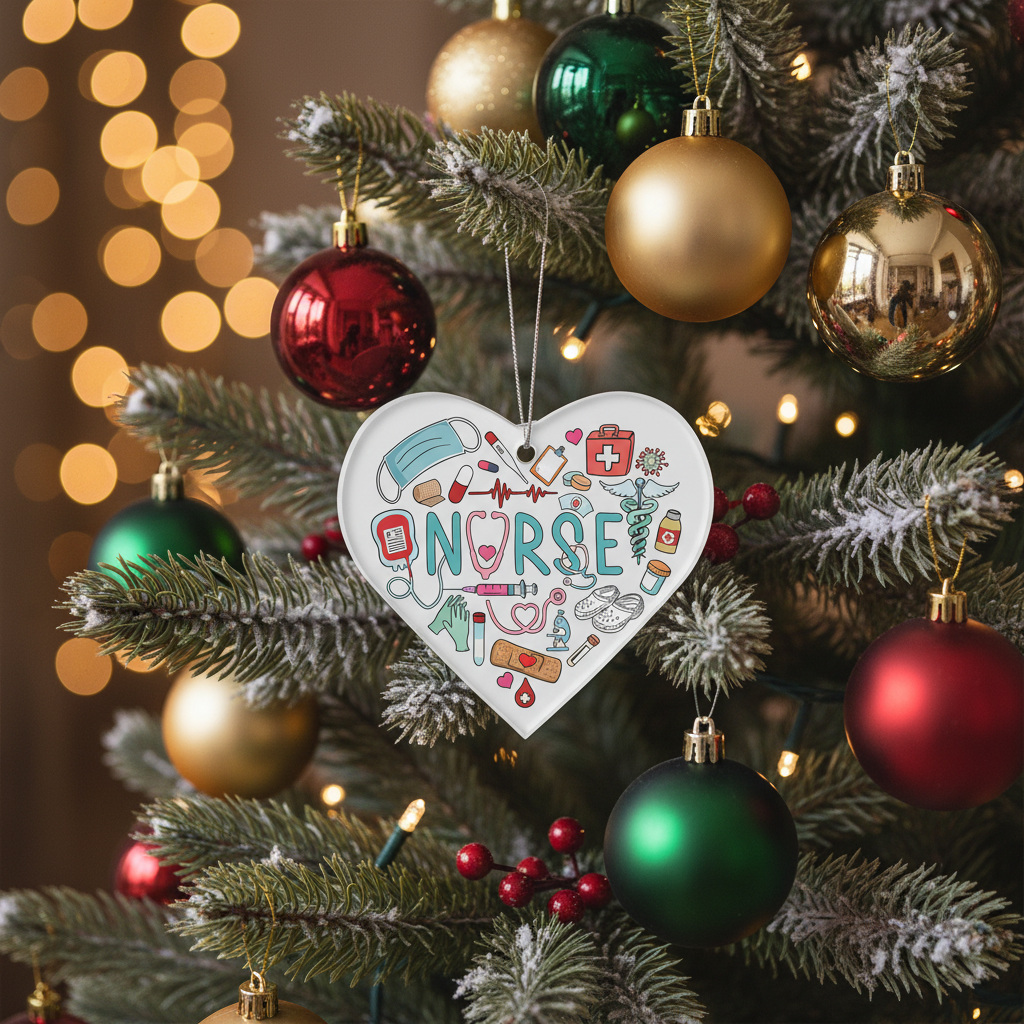 [2D FLAT ACRYLIC] Acrylic Nurse Christmas Ornament 2025 – Heartfelt Gift for Nurses & RNs