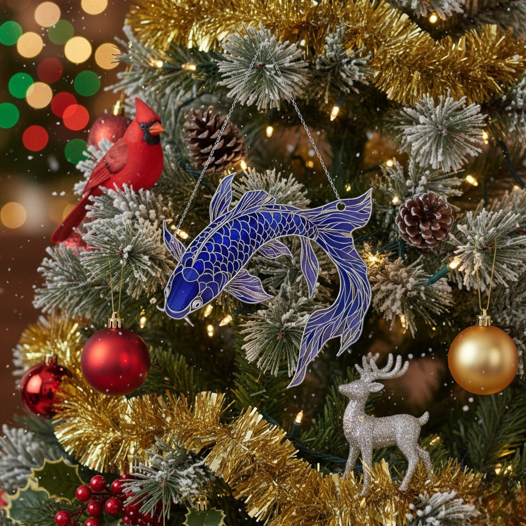 [2D FLAT ACRYLIC] Koi Fish Suncatcher Ornament – Acrylic Window Hanging Gift for Koi Lovers