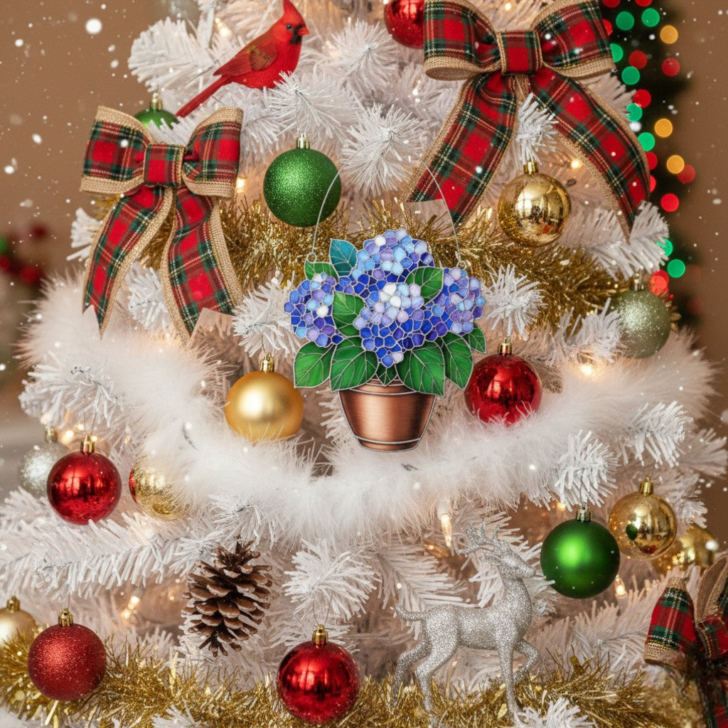 [2D FLAT ACRYLIC] Hydrangea Flower Suncatcher Ornament – Acrylic Window Hanging Home Decor