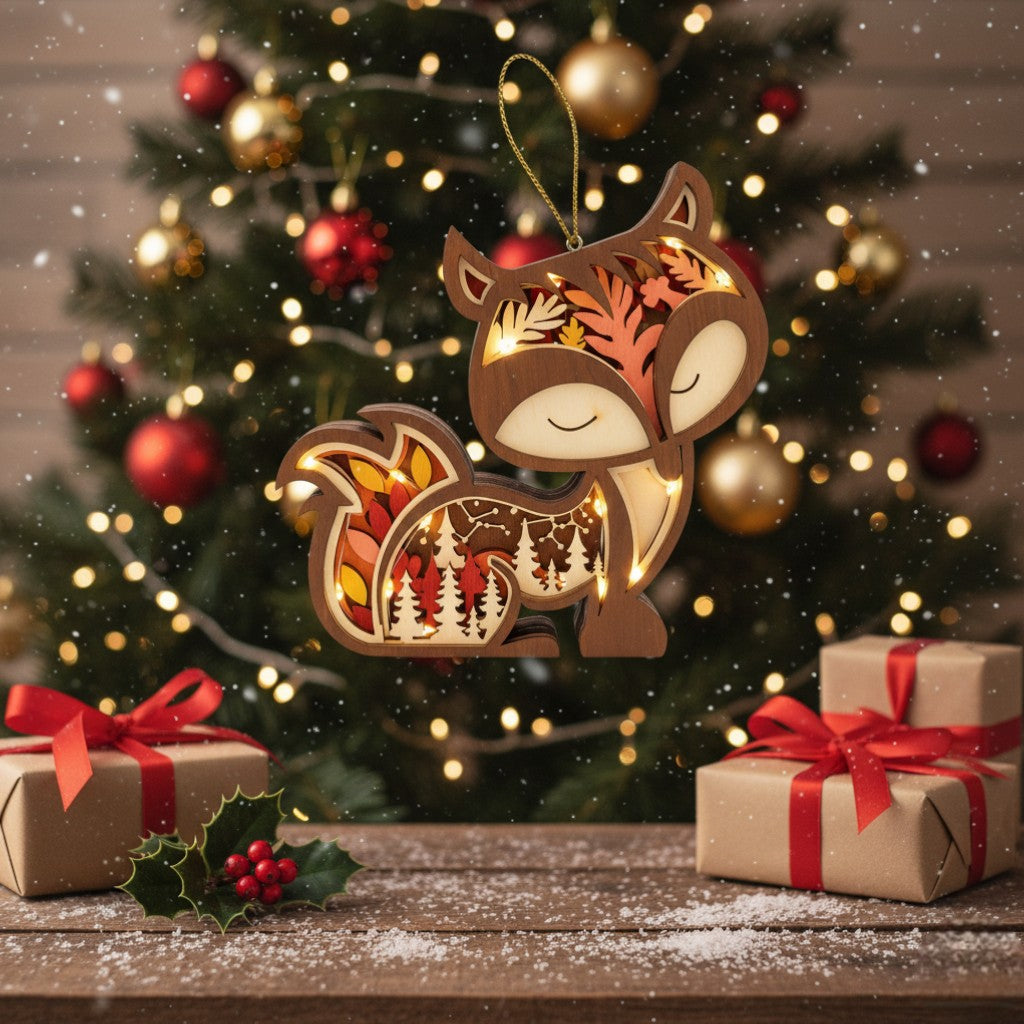 [2D FLAT ACRYLIC] Fox Ornament | 2D Flat Acrylic Ornament | Woodland Animal Christmas Decoration | Clear Forest Fox Gift | Holiday Tree Décor 2025