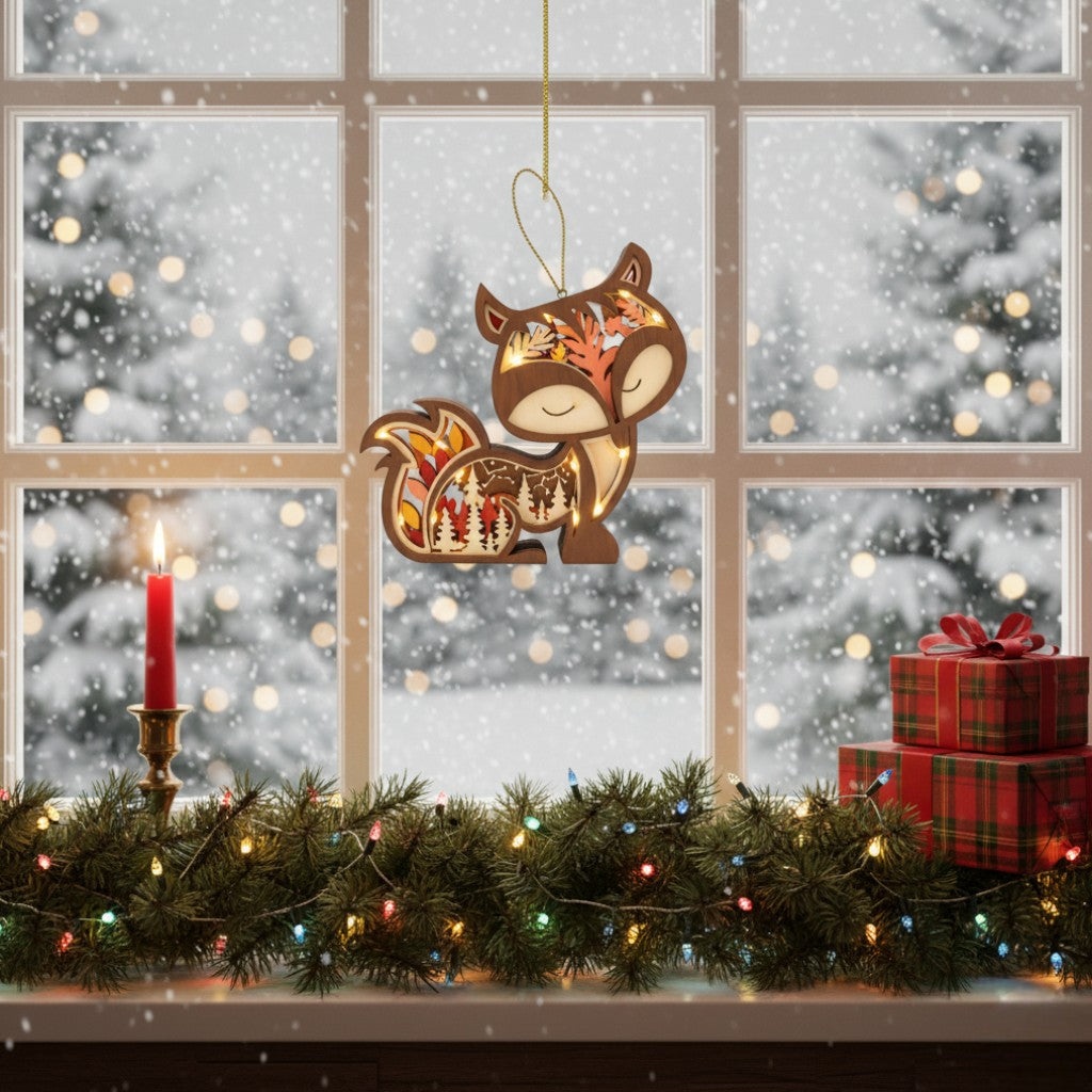 [2D FLAT ACRYLIC] Fox Ornament | 2D Flat Acrylic Ornament | Woodland Animal Christmas Decoration | Clear Forest Fox Gift | Holiday Tree Décor 2025