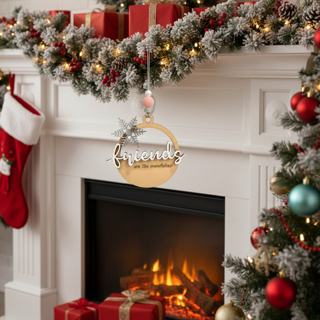 [2D FLAT ACRYLIC] Friendship Snowflake Ornament – Christmas Gift for Best Friends