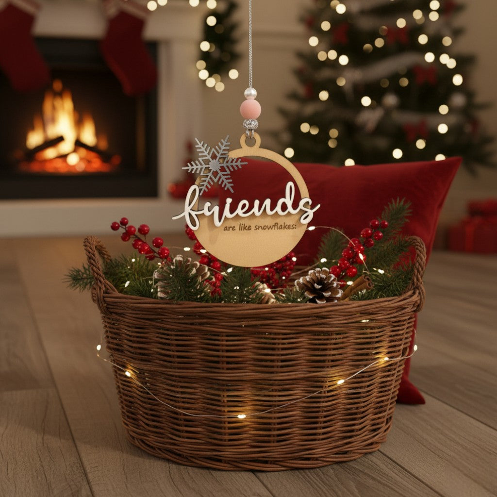 [2D FLAT ACRYLIC] Friendship Snowflake Ornament – Christmas Gift for Best Friends