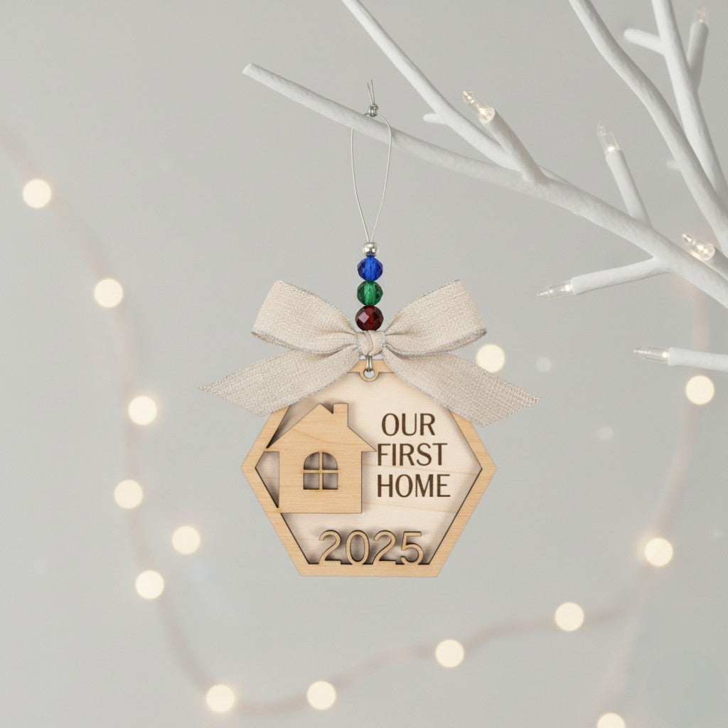 [2D FLAT ACRYLIC] First Christmas Engaged Ornament 2025 – Romantic Keepsake Gift for Couples