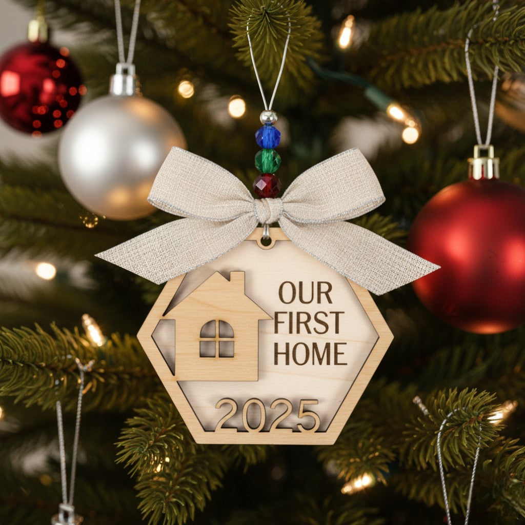 [2D FLAT ACRYLIC] First Christmas Engaged Ornament 2025 – Romantic Keepsake Gift for Couples