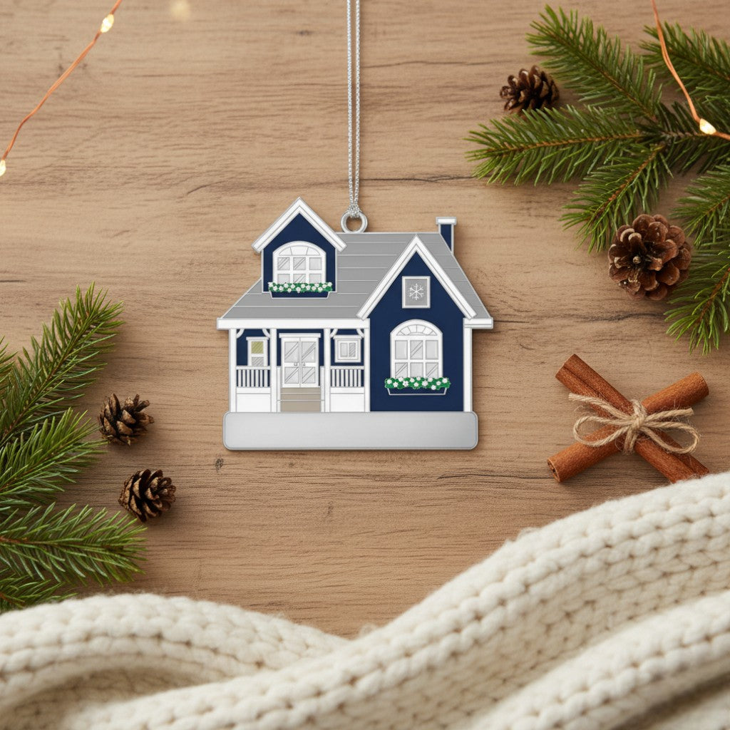 [2D FLAT ACRYLIC] New Home Christmas Ornament 2025 – Metal Housewarming Gift for Couples