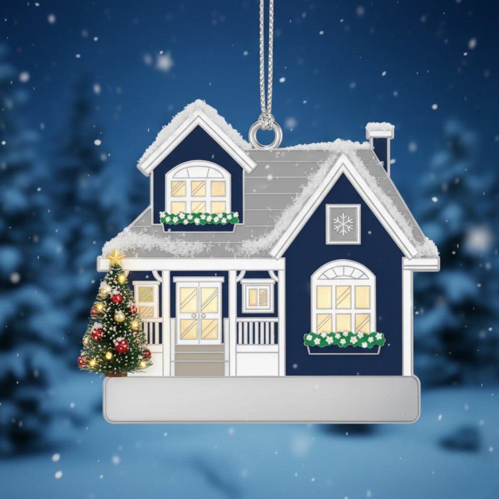 [2D FLAT ACRYLIC] New Home Christmas Ornament 2025 – Metal Housewarming Gift for Couples