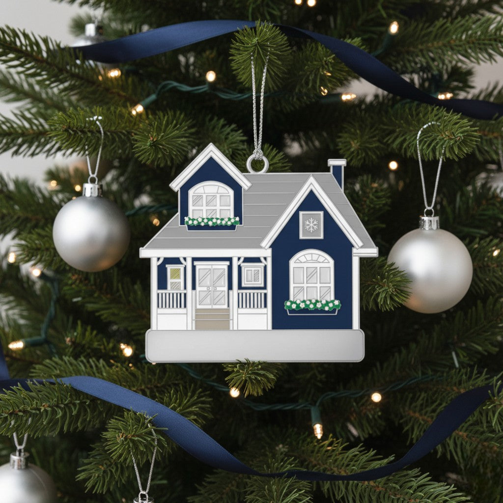 [2D FLAT ACRYLIC] New Home Christmas Ornament 2025 – Metal Housewarming Gift for Couples