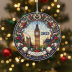 [2D FLAT ACRYLIC] Union Jack London Christmas Ornament – Festive UK Themed Keepsake Gift