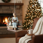 [2D FLAT ACRYLIC] Personalized Book Lover Ornament – Custom 'Girl Who Loves Books' Gift