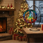 [2D FLAT ACRYLIC] Groovy Peace Sign Suncatcher Ornament – Hippie Car Charm & Window Decor