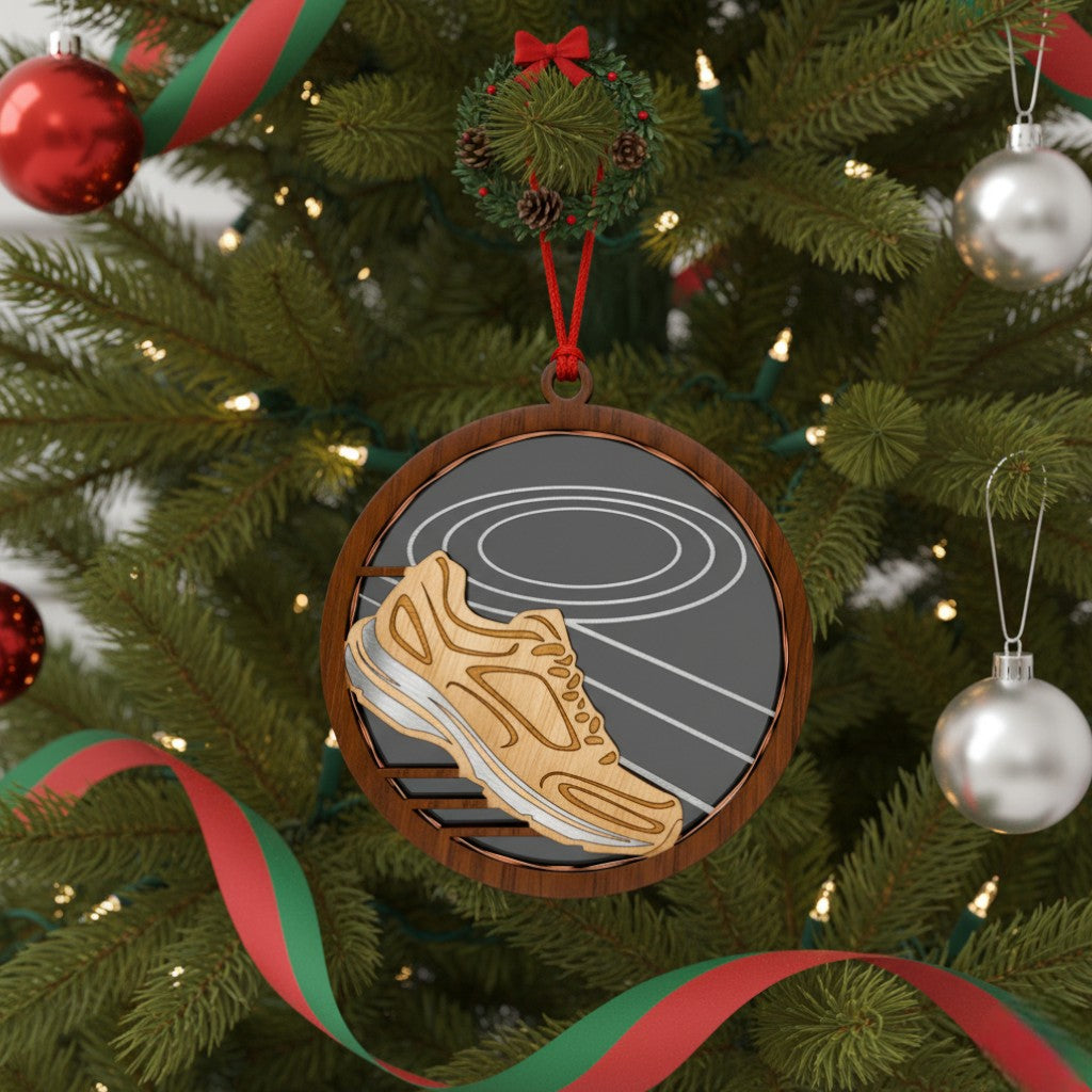 [2D FLAT ACRYLIC] Runner Christmas Ornament – Elegant Gift for Marathon & Track Athletes