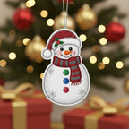 [2D FLAT ACRYLIC] In The Hoop Snowman Ornament Embroidery Design