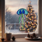 [2D FLAT ACRYLIC] Vibrant Jellyfish Suncatcher – Acrylic Sea Life Window Hanging Ornament