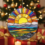 [2D FLAT ACRYLIC] Colorful Sunset Suncatcher Ornament – Acrylic Window Hanging for Home Decor