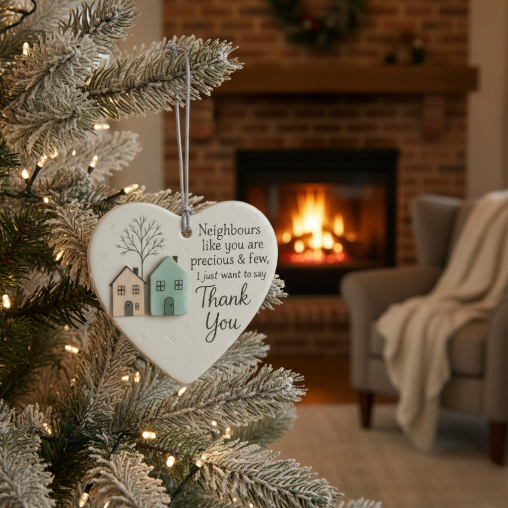 [2D FLAT ACRYLIC] Thank You Neighbor Heart Ornament – Keepsake Gift for Neighbors